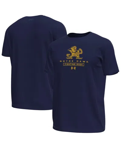 Under Armour Men's Navy Notre Dame Fighting Irish Stack Stretch Performance T-shirt In Blue