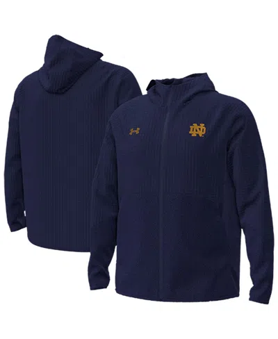 Under Armour Men's Navy Notre Dame Fighting Irish Unstoppable Raglan Full-zip Jacket In Gold