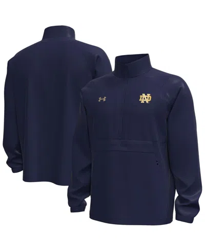 Under Armour Men's Navy Notre Dame Fighting Irish Unstoppable Woven Anorak Half-zip Jacket In Blue