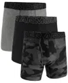 Under Armour Men's 3-pack Performance Assorted 6" Boxer Briefs In Black Neo Camo