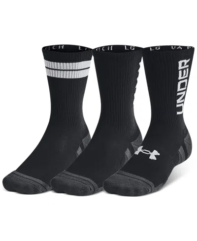Under Armour Men's Performance Tech 3-pk. Moisture-wicking Crew Socks In Black