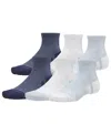 Under Armour Men's Performance Tech 6-pack Quarter Socks In Blue,gray