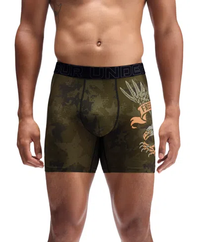 Under Armour Men's Performance Tech Boxer Briefs In Green