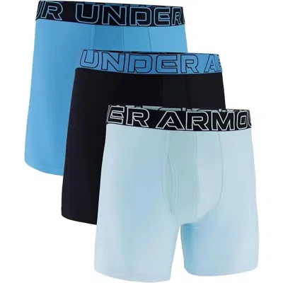 Under Armour Men's Performance Tech Boxerjock Briefs - 3-pack In Blue/black/light Blue In Multi