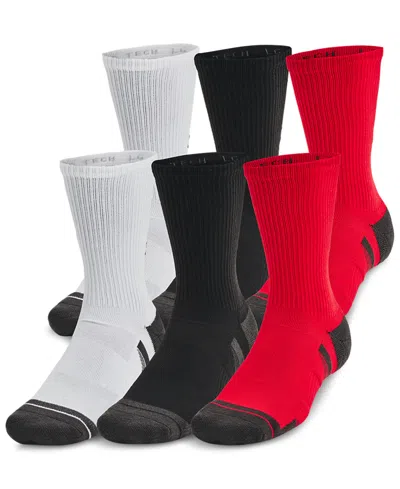 Under Armour Men's Performance Tech Crew Socks In 600 Red