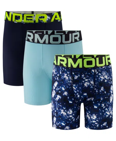 Under Armour Kids' Men's Performance Tech Four-way Stretch Heatgear Boxer Briefs, 3-pack In Multi