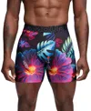Under Armour Men's Performance Tech Mesh Graphic 6" Boxer Briefs In Black W,royal