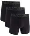 Under Armour Men's 3-pack Performance Solid 6" Boxer Briefs In Black