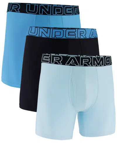 Under Armour Men's 3-pack Performance Tech Solid 6" Boxer Briefs In Stream