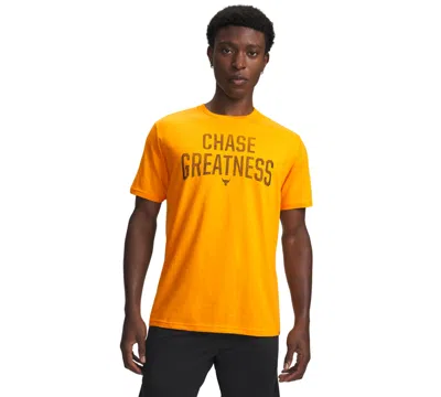 Under Armour Men's Project Rock Crewneck T-shirt In Yellow