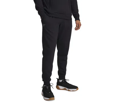 Under Armour Men's Project Rock Rival Tapered Leg Joggers In Black