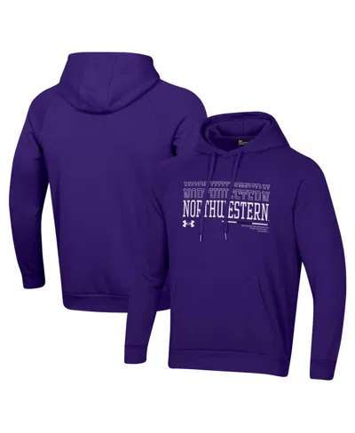 Under Armour Men's Purple Northwestern Wildcats 2024 Sideline Wordmark Rival Pullover Hoodie