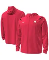 Under Armour Men's Red Maryland Terrapins Unstoppable Performance Fleece Hoodie Half-zip Jacket In Red