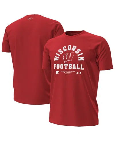 Under Armour Red Wisconsin Badgers 2025 Sideline Football Performance T-shirt