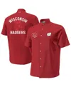 Under Armour Men's Red Wisconsin Badgers Gameday Armourfuse Camp Button-up Shirt In Red