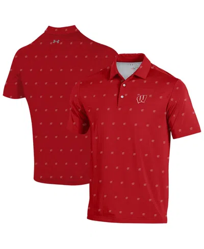Under Armour Men's Red Wisconsin Badgers Gameday Armourfuse Polo Shirt