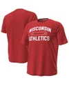 Under Armour Men's Red Wisconsin Badgers Sideline Knockout T-shirt In Red