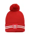 Under Armour Men's Red Wisconsin Badgers Throwback Drive Cuffed Pom With Knit Hat In Red