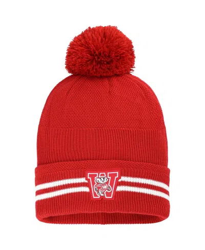 Under Armour Men's Red Wisconsin Badgers Throwback Drive Cuffed Pom With Knit Hat