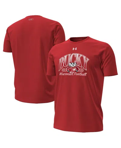 Under Armour Men's Red Wisconsin Badgers Throwback Performance T-shirt