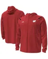 Under Armour Men's Red Wisconsin Badgers Unstoppable Performance Fleece Hoodieâ Half-zip Jacket In Red