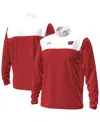 Under Armour Men's Red/white Wisconsin Badgers Green Blocked Quarter-zip Pullover Hoodie In Red