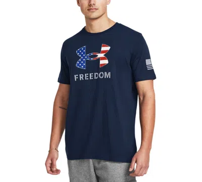 Under Armour Men's Relaxed Fit Freedom Logo Short Sleeve T-shirt In Academy,steel