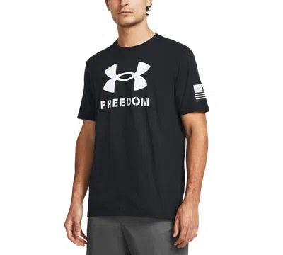Under Armour Men's Relaxed Fit Freedom Logo Short Sleeve T-shirt In Black,white