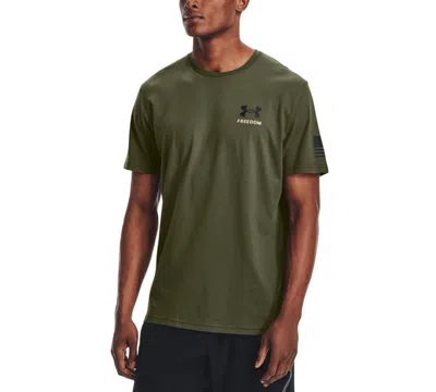 Under Armour Men's Relaxed Fit Freedom Logo Short Sleeve T-shirt In Marine Od Green,black