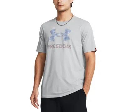 Under Armour Men's Relaxed Fit Freedom Logo Short Sleeve T-shirt In Mid Gray,red