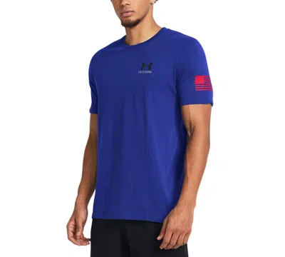 Under Armour Men's Relaxed Fit Freedom Logo Short Sleeve T-shirt In Royal,red