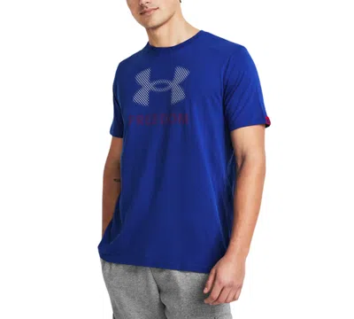 Under Armour Men's Relaxed Fit Freedom Logo Short Sleeve T-shirt In Team Royal,red