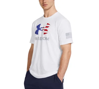 Under Armour Men's Relaxed Fit Freedom Logo Short Sleeve T-shirt In White,steel