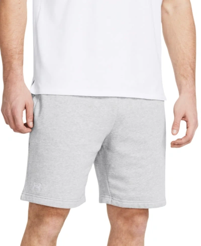 Under Armour Men's Rival Fleece 10" Drawstring Shorts In Light Gray Heather