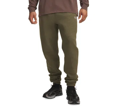 Under Armour Men's Rival Fleece Gym Pants In Marine Od Green Light Heather,white