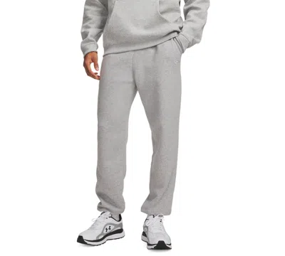Under Armour Men's Rival Fleece Gym Pants In Mod Gray Light Heather,white