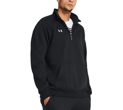 Under Armour Men's Rival Fleece Quarter-zip Pullover In Black,wht