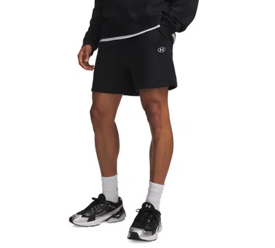 Under Armour Men's Rival Fleece Shorts, 6" Inseam In Ultimate Black,white