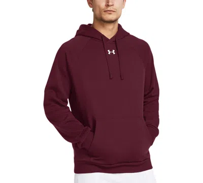 Under Armour Men's Rival Logo Embroidered Fleece Hoodie In Burgundy