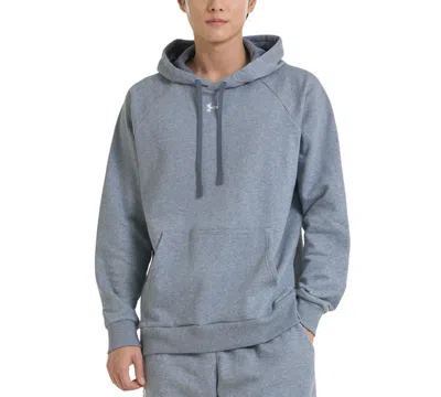Under Armour Men's Rival Logo Embroidered Fleece Hoodie In Tech Blue,wht