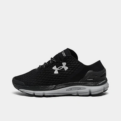 Under Armour Men's Speedform Gemini Running Shoes In Black/mod Grey/metallic Silver