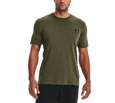 Under Armour Men's Sportstyle Left Chest Short Sleeve T-shirt In Black/olive