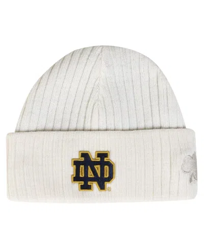 Under Armour Men's Stone Notre Dame Fighting Irish Sideline Halftime Shallow Cuffed Knit Hat In White
