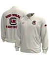 Under Armour Men's Stone South Carolina Gamecocks Gameday Icon Full-snap Fleece Jacket In Gray