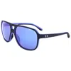 Under Armour Men's 61 Mm Blue Sunglasses In Black
