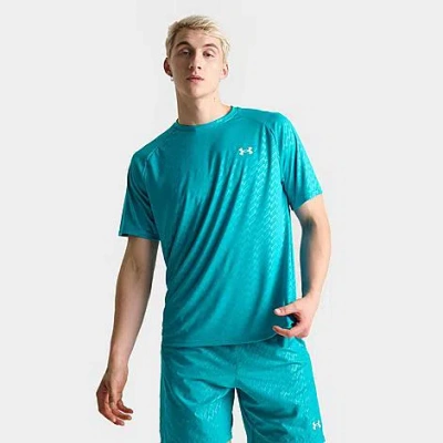 Under Armour Men's Tech Emboss Training T-shirt In Circuit Teal/white