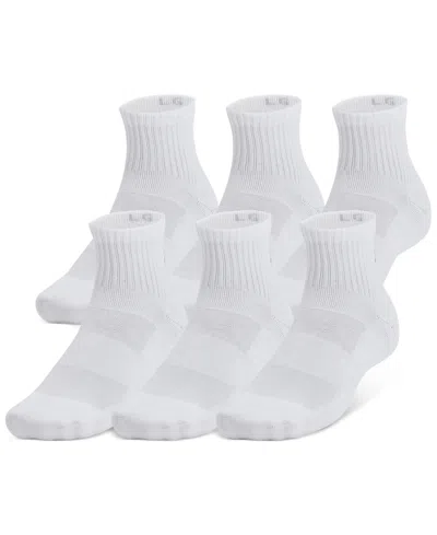 Under Armour Men's Training Cotton 6-pk. Moisture-wicking Quarter Socks In White
