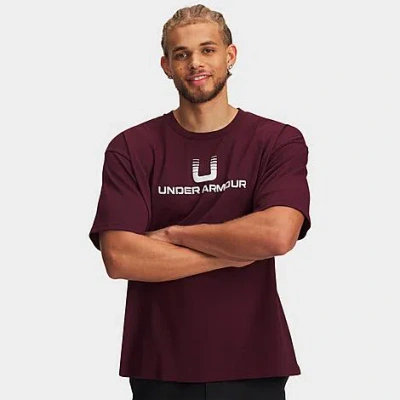 Under Armour Men's U Logo Heavyweight T-shirt In Burgundy