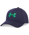 Under Armour Men's Ua Blitzing Baseball Hat In Midnight Navy,team Kelly Green