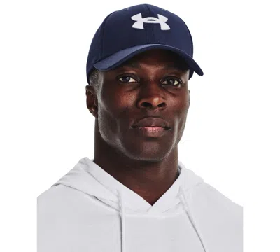 Under Armour Men's Ua Blitzing Baseball Hat In Midnight Navy,white